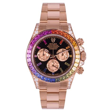 rolex pink daytona|Rolex daytona rainbow rose gold.